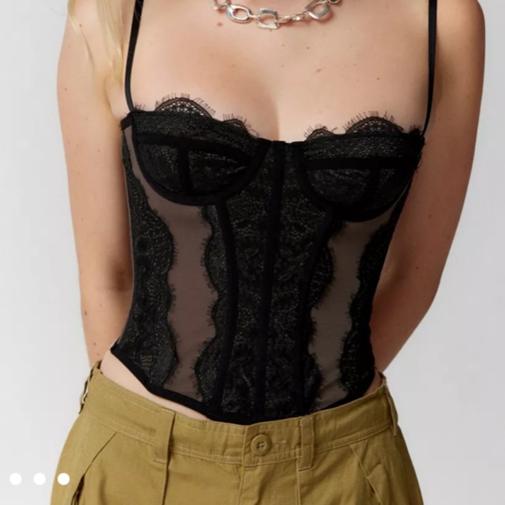 UO Black Modern Love Corset Top